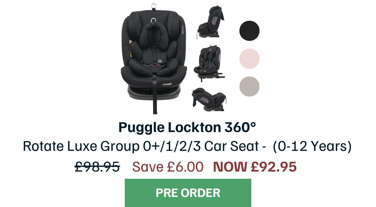 Puggle Lockton 360° Rotate Luxe Group 0+/1/2/3 Car Seat - Storm Black (0-12 Years)