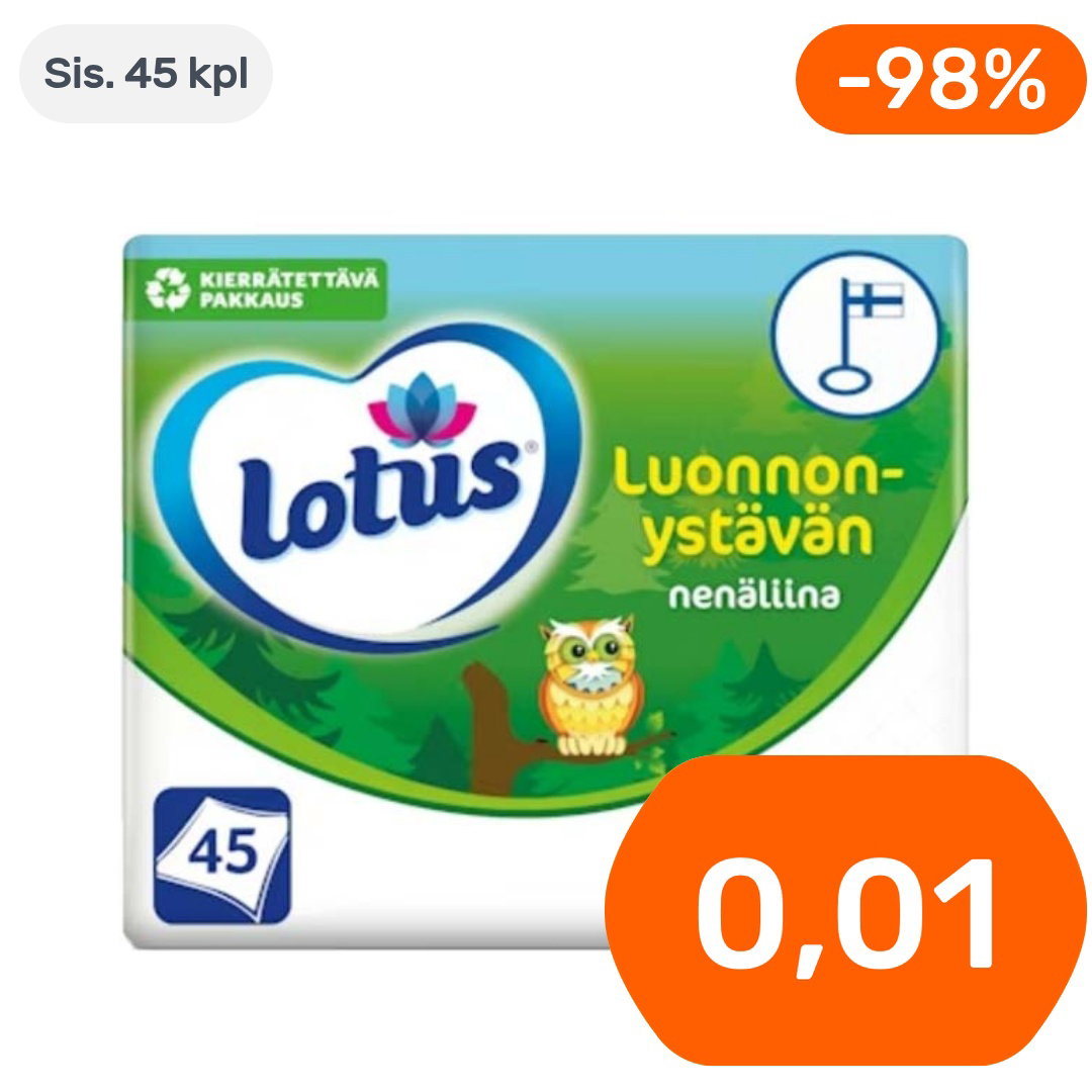 45kpl - Lotus Luonnonystävän nenäliina