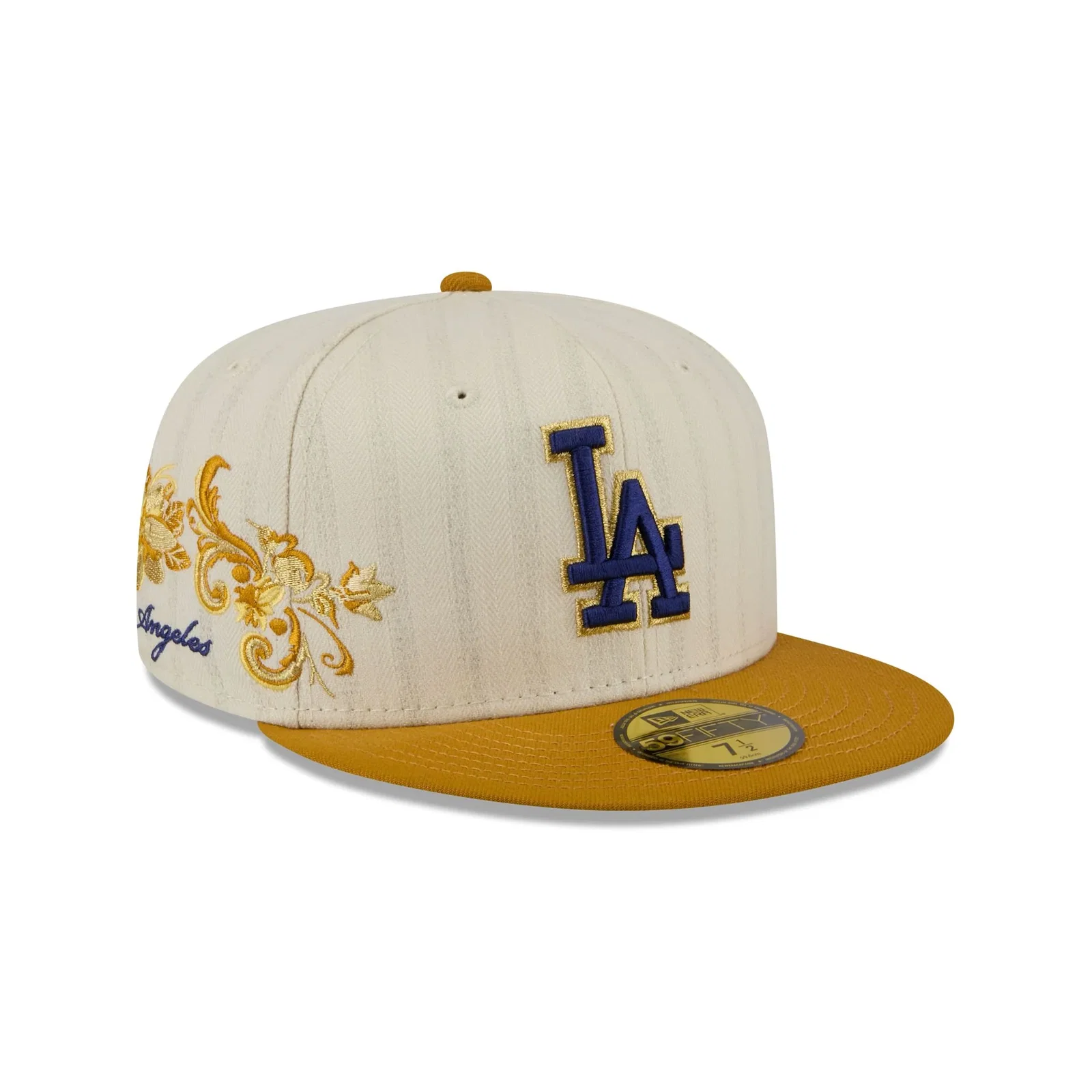 Image of Los Angeles Dodgers Chrome Herringbone 59FIFTY Fitted Hat