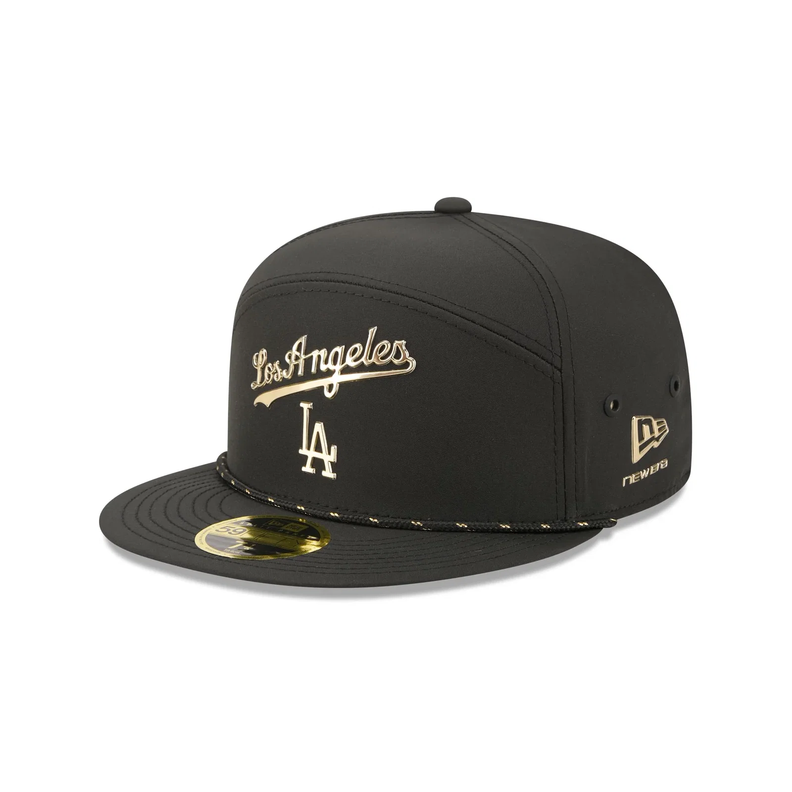 Image of Los Angeles Dodgers Gold Logo Rope Split Panel 59FIFTY Fitted Hat