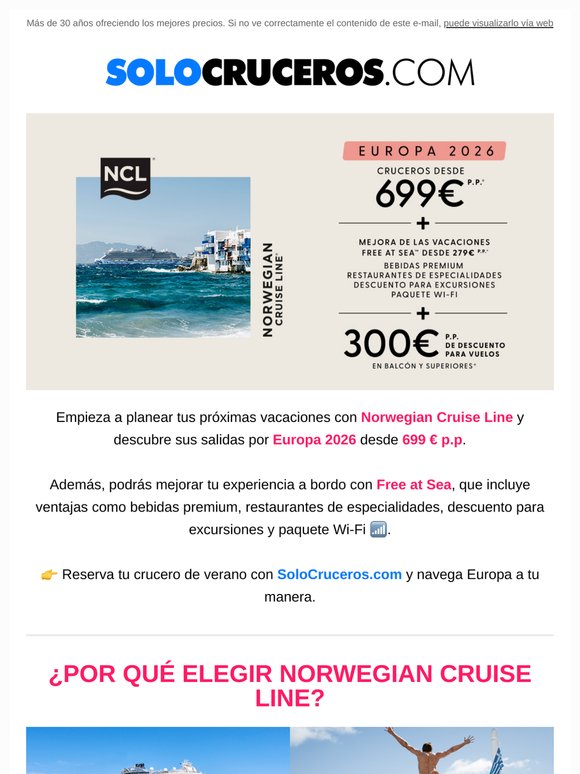 Verano 2026 con NCL: Europa a súper precios 🚢☀️