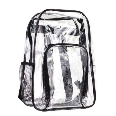 BigBox Clear Backpacks, Black Trim, 15"