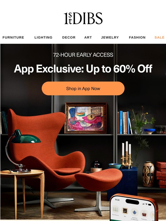 Unlock early access to 60% off in the app