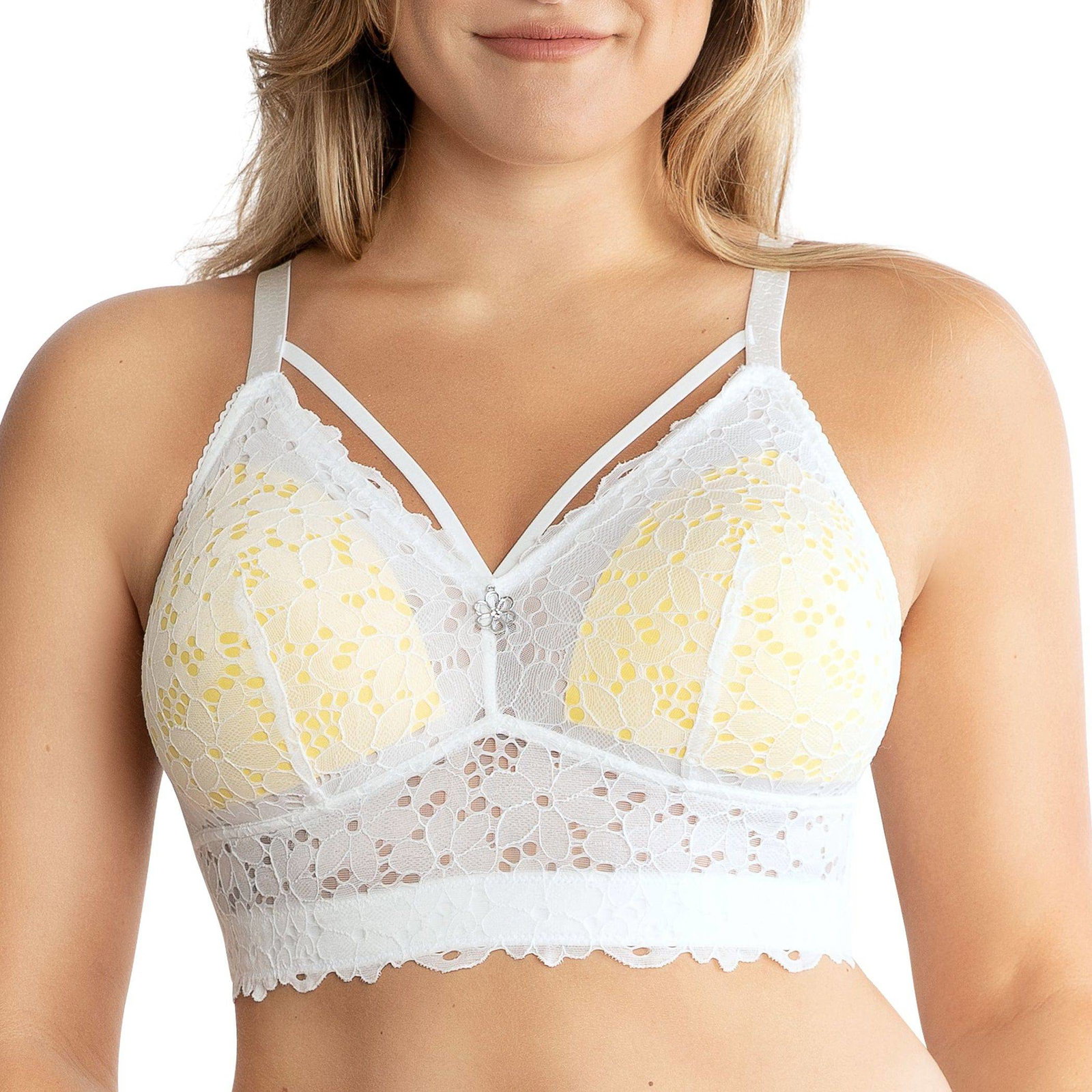 Image of Mia Wire-Free Full Bust Bralette - Pearl White