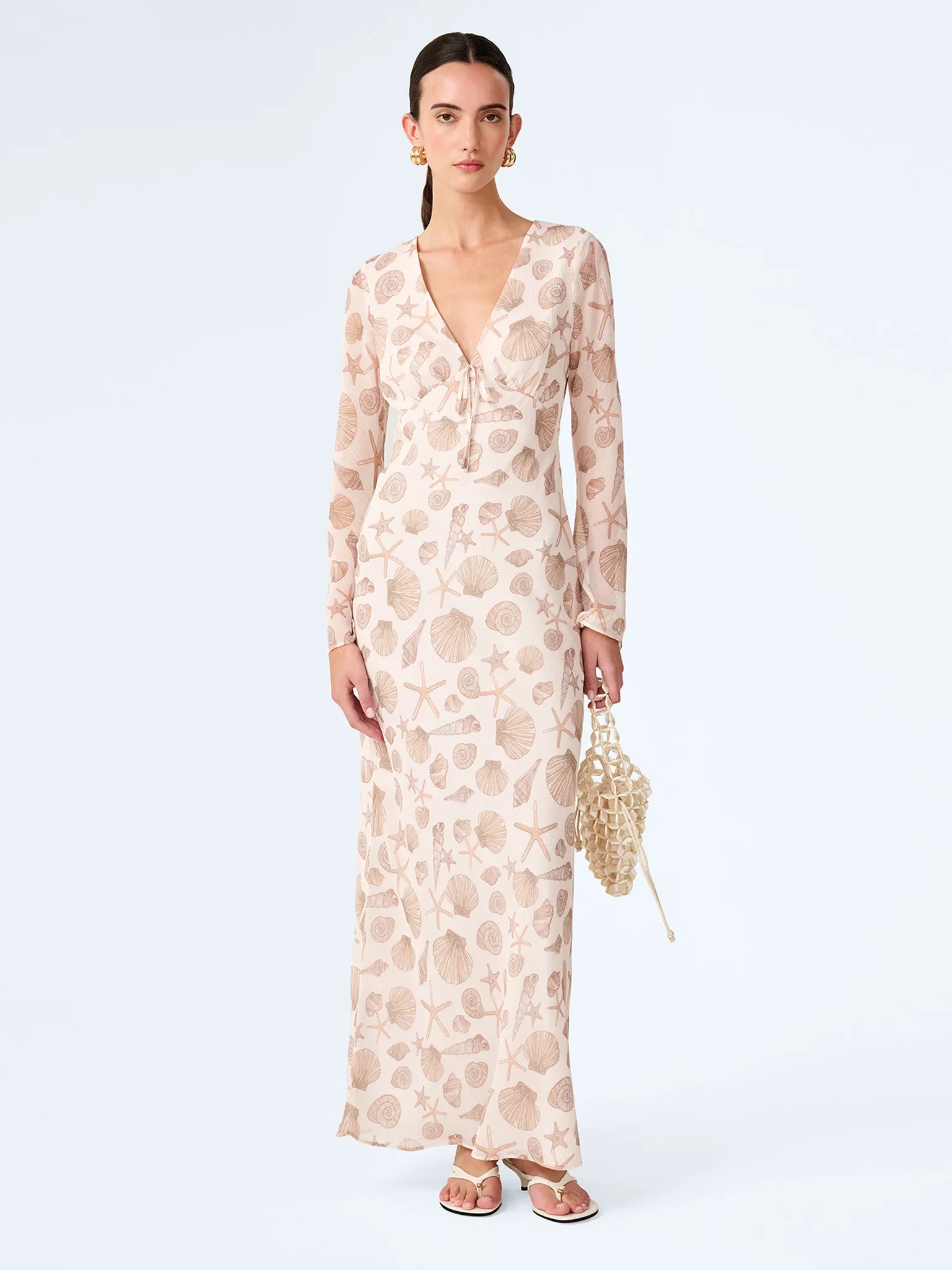 Image of Marj Dress in Painterly Shell Print