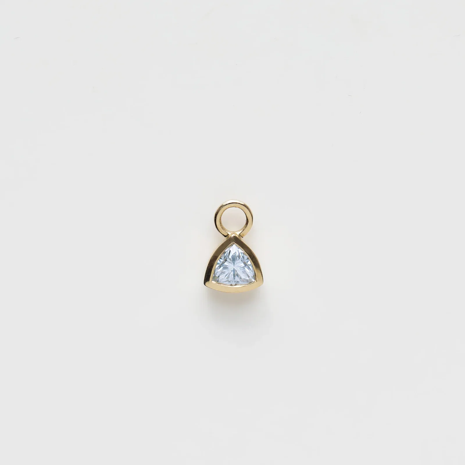 Image of Aquamarine Trillion Hoop Charm