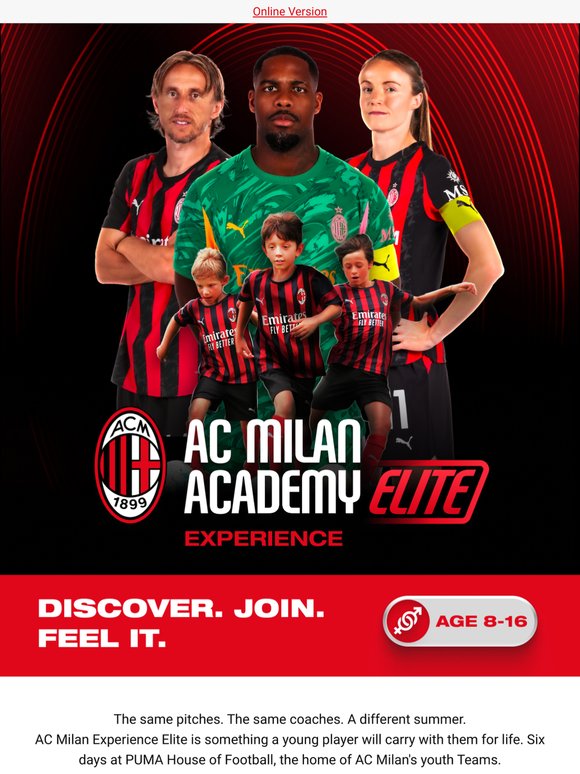 AC Milan Academy Elite Experience: live a red and black summer!