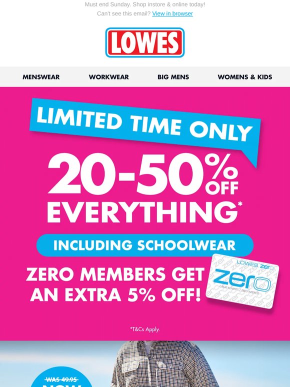 DO NOT MISS: 20 - 50% OFF EVERYTHING!*
