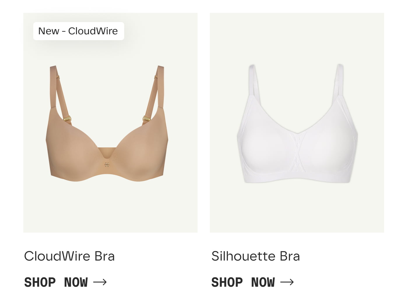 New - CloudWire | CloudWire Bra | SHOP NOW | Silhouette Bra | SHOP NOW