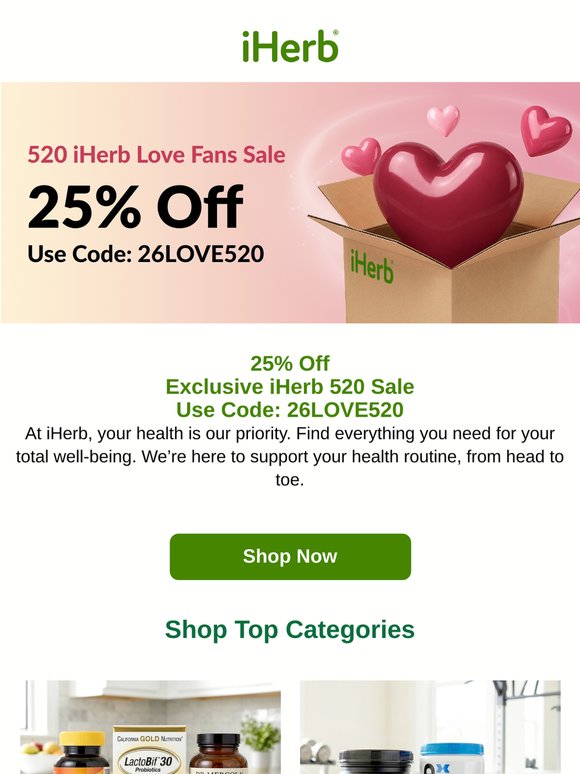 ♥️ 25% Off—Exclusive iHerb 520 Sale is Live!
