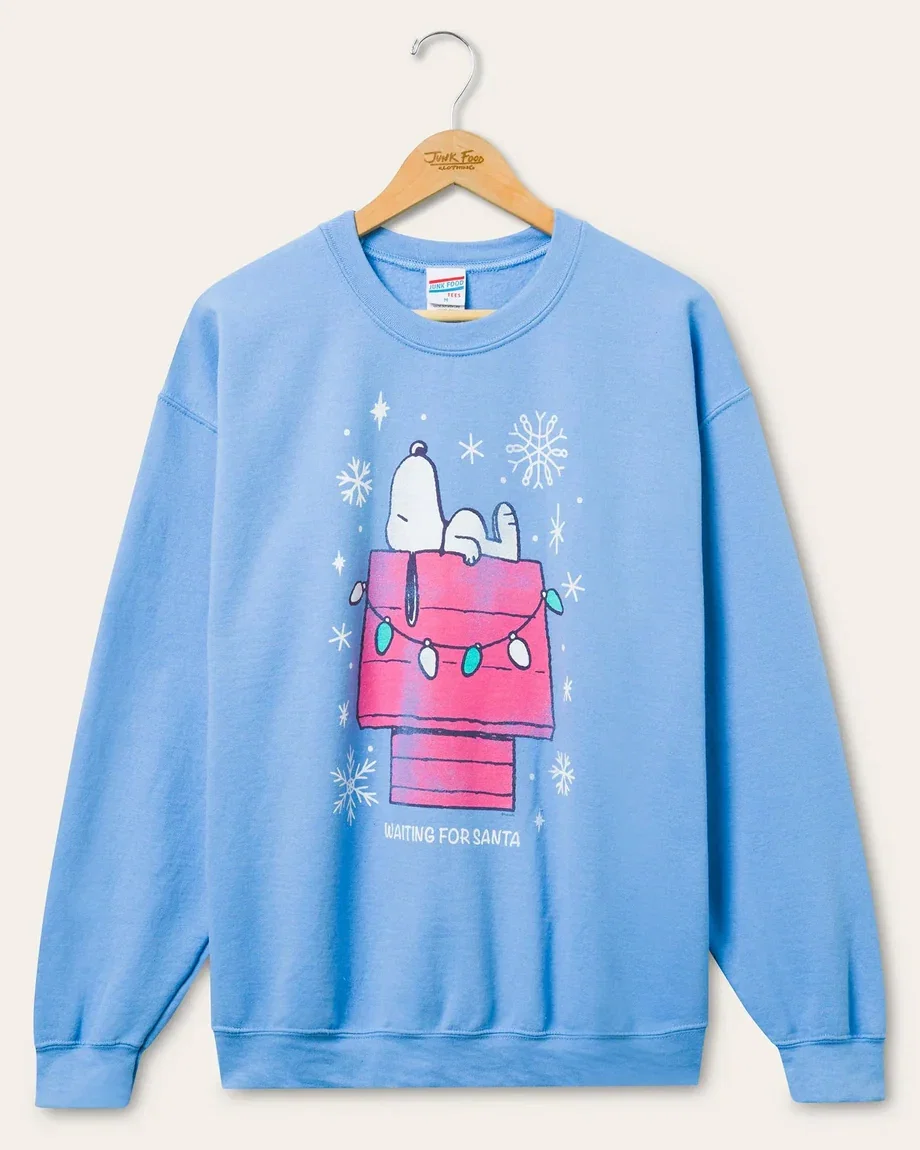JUNKFOOD Snoopy Waiting for Santa Christmas Jumper