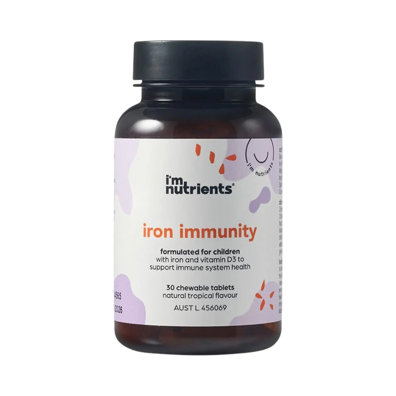 Image of I'm Nutrients Iron Immunity Chewable (Tropical) 30 Tablets