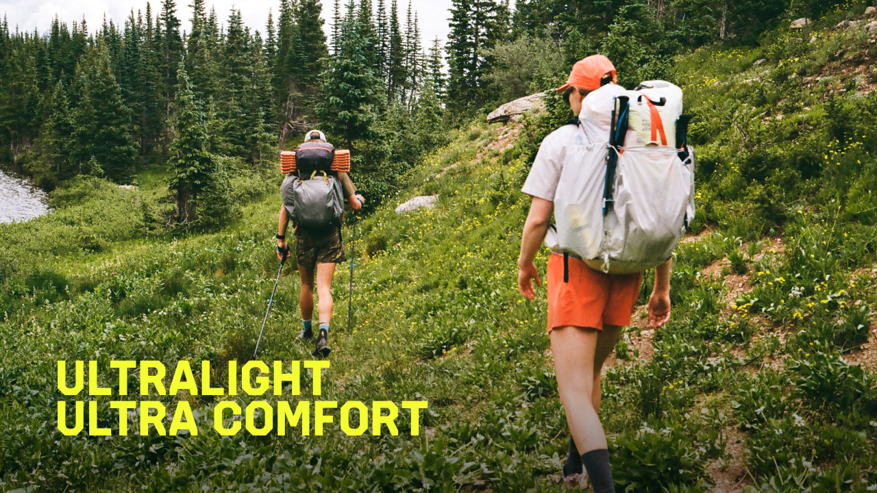 Ultralight Ultra comfort; Two backpackers