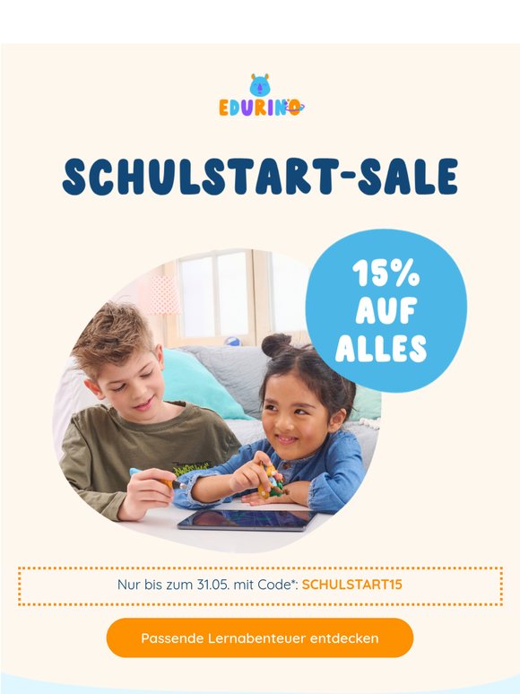 Schulstart-Sale: 15% auf alles sichern