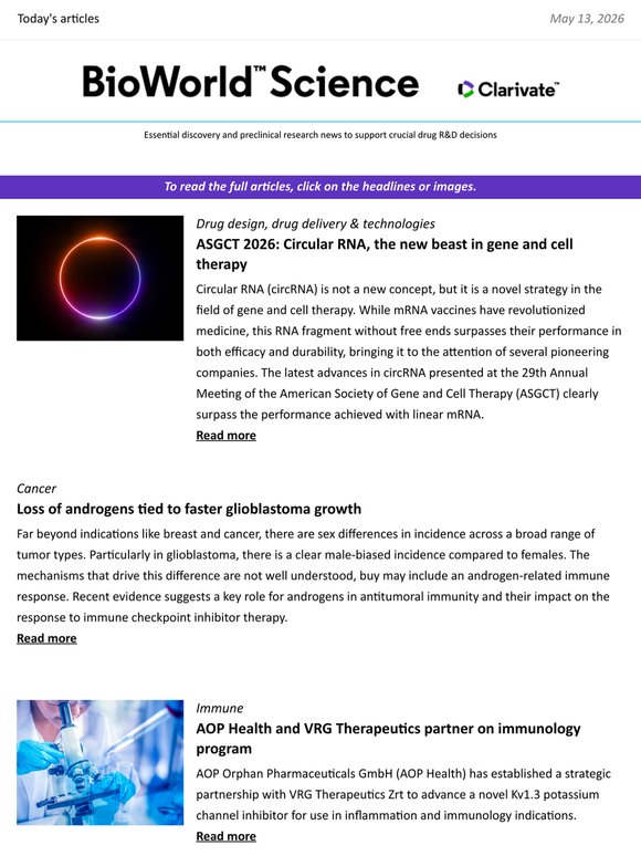 Full edition: Androgen loss helps glioblastoma grow; news from ASGCT and more