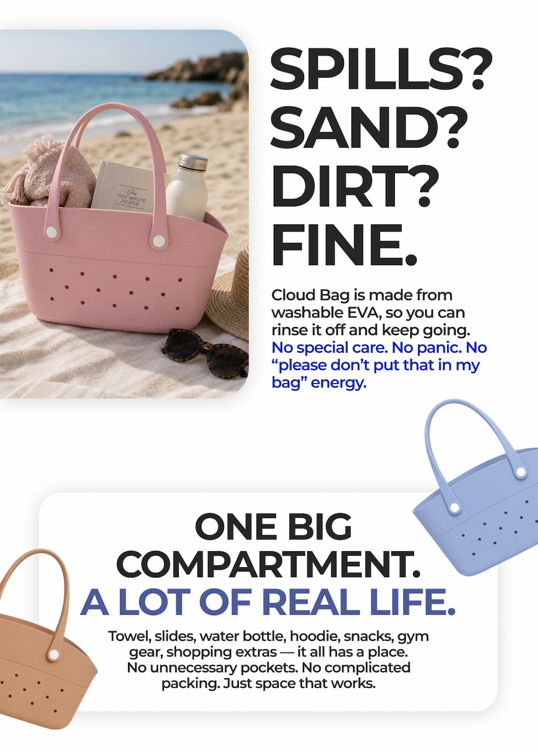 Spills? Sand? Dirt? Fine.