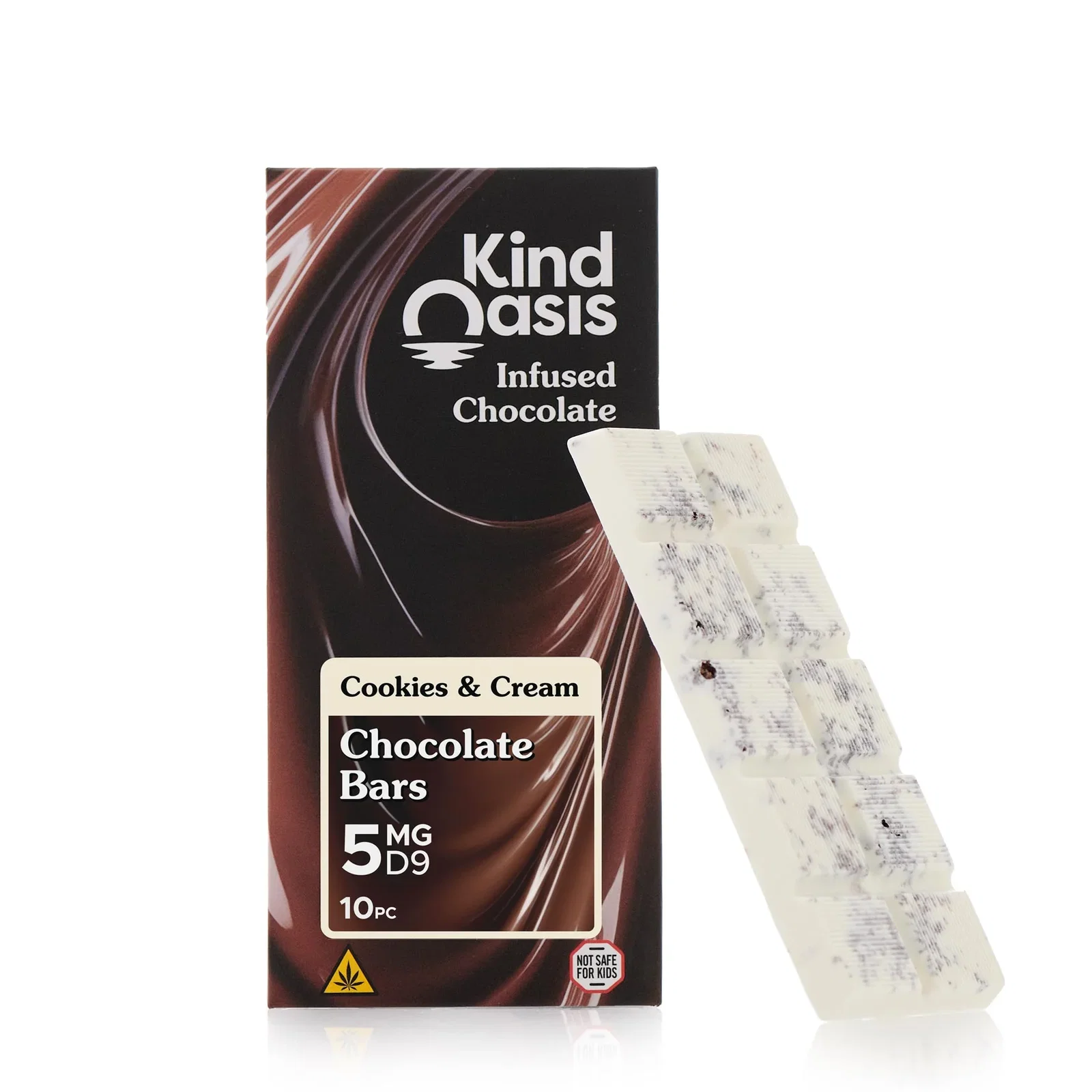 Image of Delta 9 THC 5mg - Chocolate Bars - Cookies & Cream 10ct