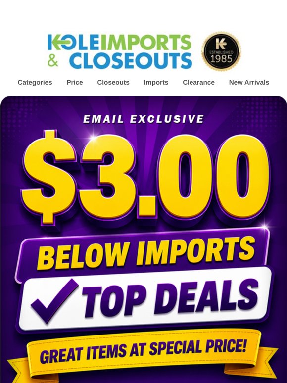 Nothing Over $3: Top Deals On Imported Items!