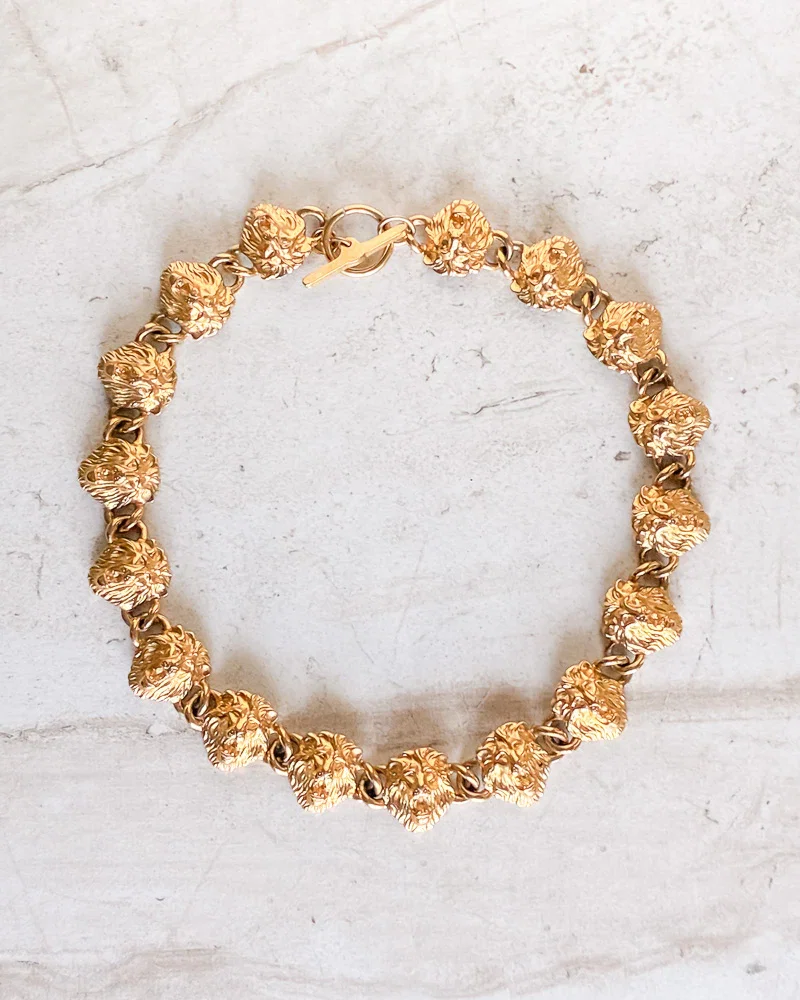 Image of Vintage Signed Lions head Necklace