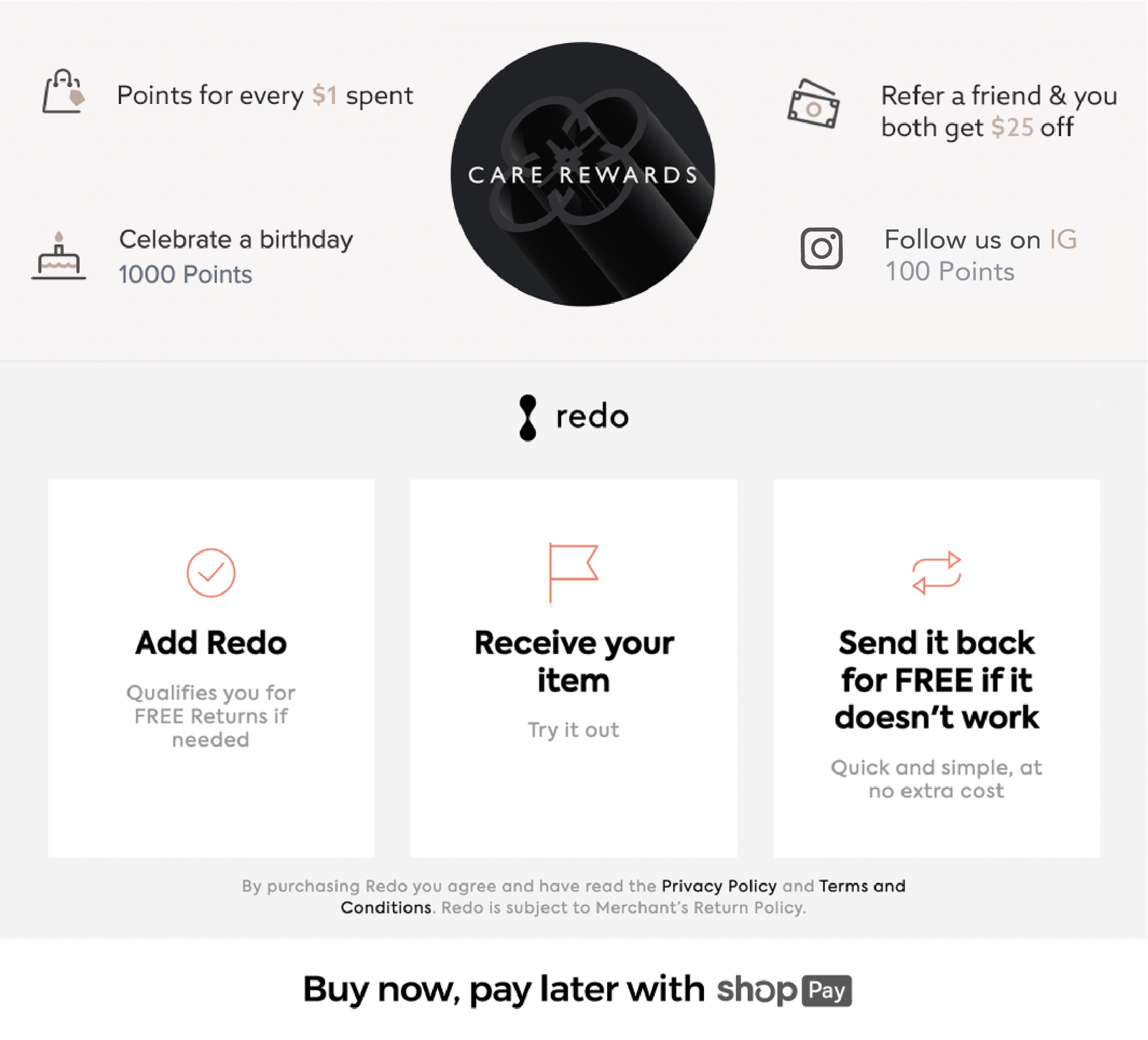 Rewards + Payment Options