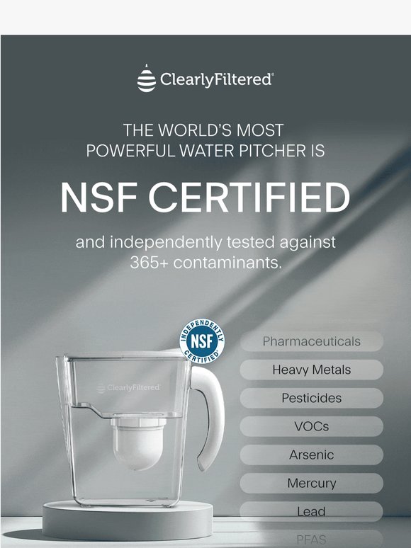 🎉 Our Pitcher Is Officially NSF Certified