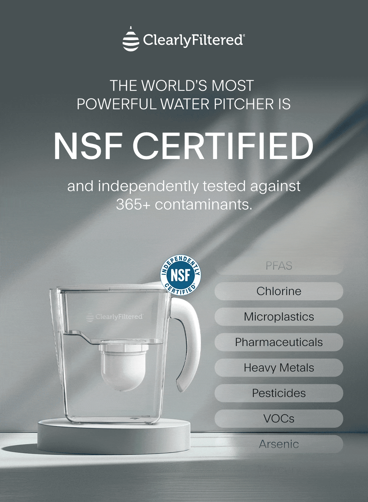 The World's Most Powerful Water Pitcher Is NSF CERTIFIED
