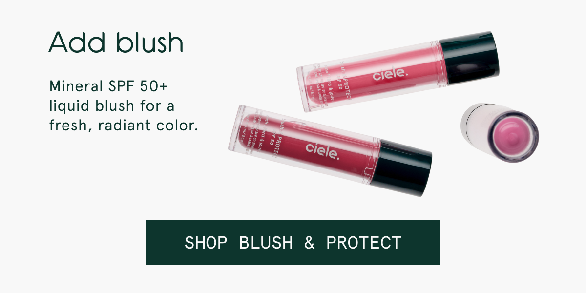 Finish your look with a mineral SPF 50+ liquid blush