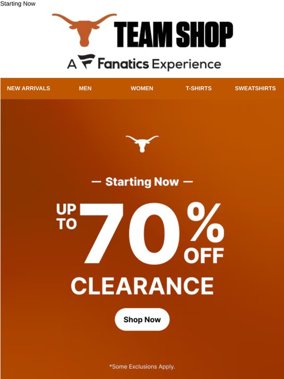 Up to 70% Off Clearance Event >>