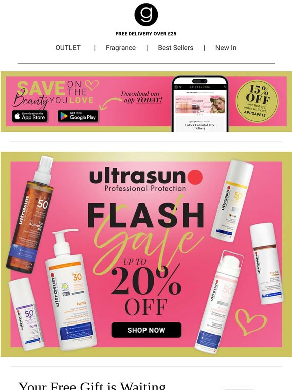 Hey Gorgeous - WOW Up to 20% Off Ultrasun ☀️