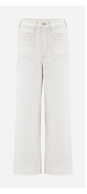 Anessa Wide Jean With Welt Pockets In Toasted Ecru