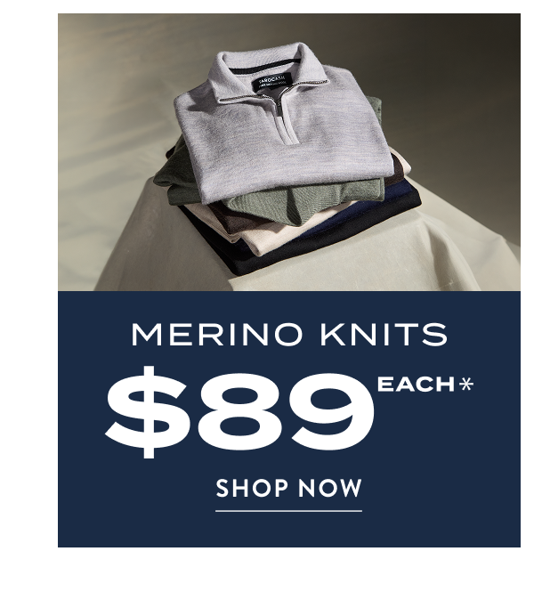 Merino knits $99 each when you buy 2 or more
