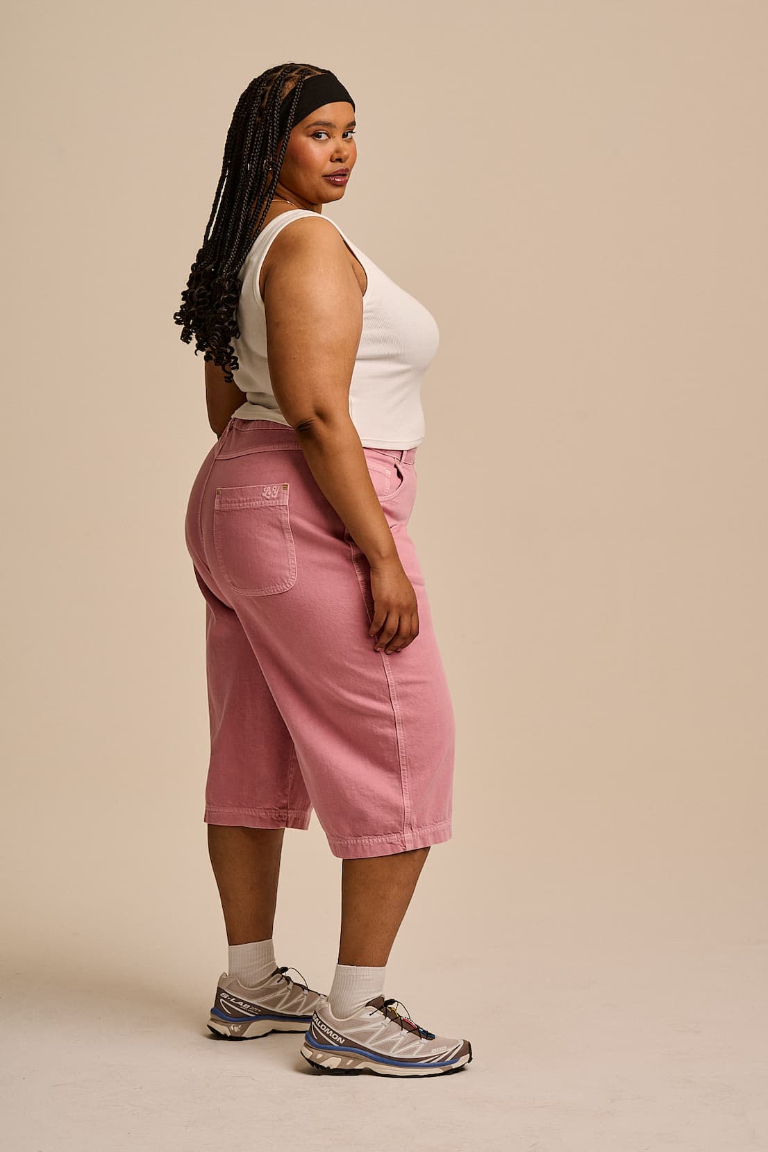 Sol - Denim Long Shorts in Pink Cashmere Rose