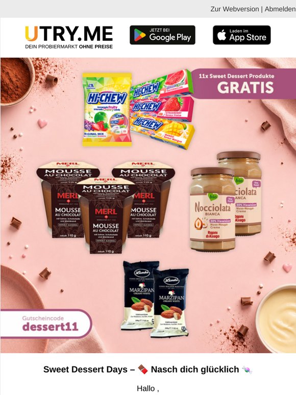 Gratis Dessert-Highlights zu deiner Bestellung 🍨