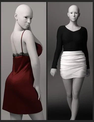 EG ARGV Slip Dress and Summer Slim-fit Clothing for Genesis 9 Bundle