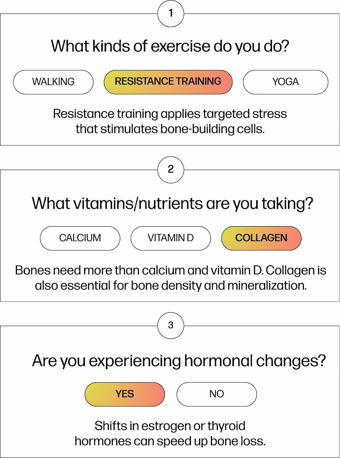 Three questions to ask yourself about your bone health.