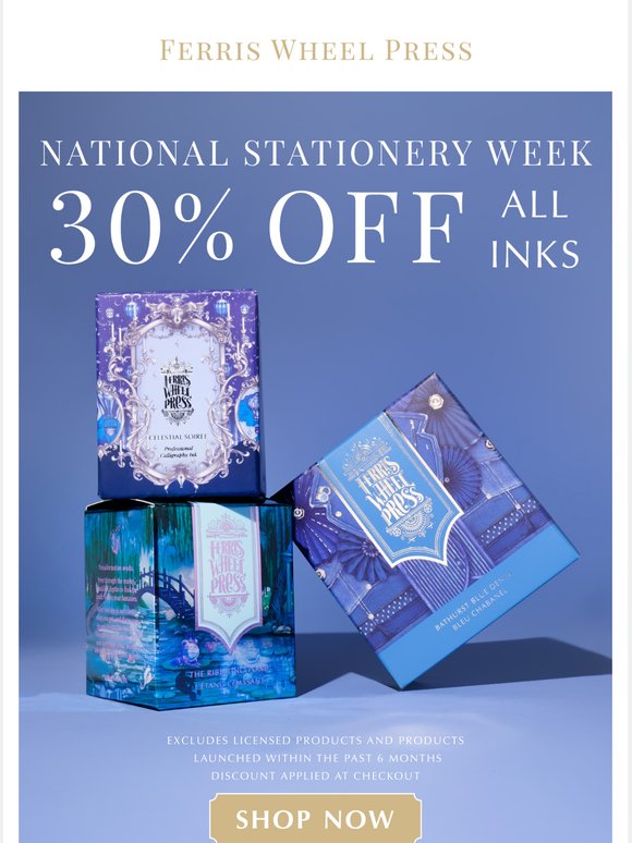 For National Stationery Week: 30% Off Inks✨