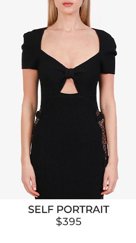 Self Portrait Black Ribbed Halter/Lace Detailed Maxi Dress Size M