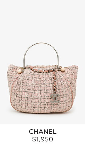 Pre-Loved Chanel™ 2005-06 Pink Tweed CC Boucle Knitting Bag