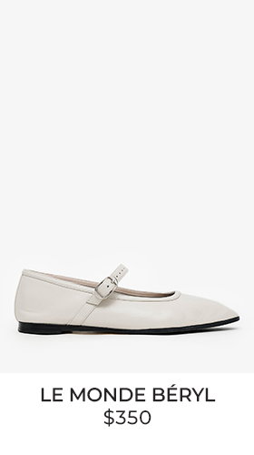 Le Monde Béryl White Leather Mary Jane Ballet Flats Size 40