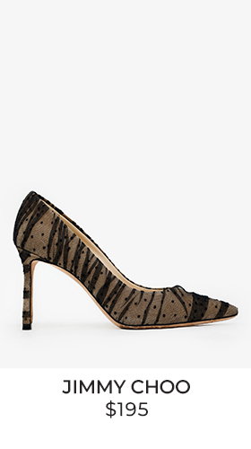 Jimmy Choo Black/Beige Mesh Dotted Pointed Toe Pumps Size 36.5