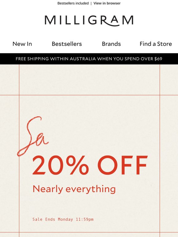 20% Off nearly everything