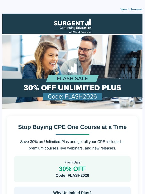 Flash Sale: Stop Buying CPE One Course at a Time