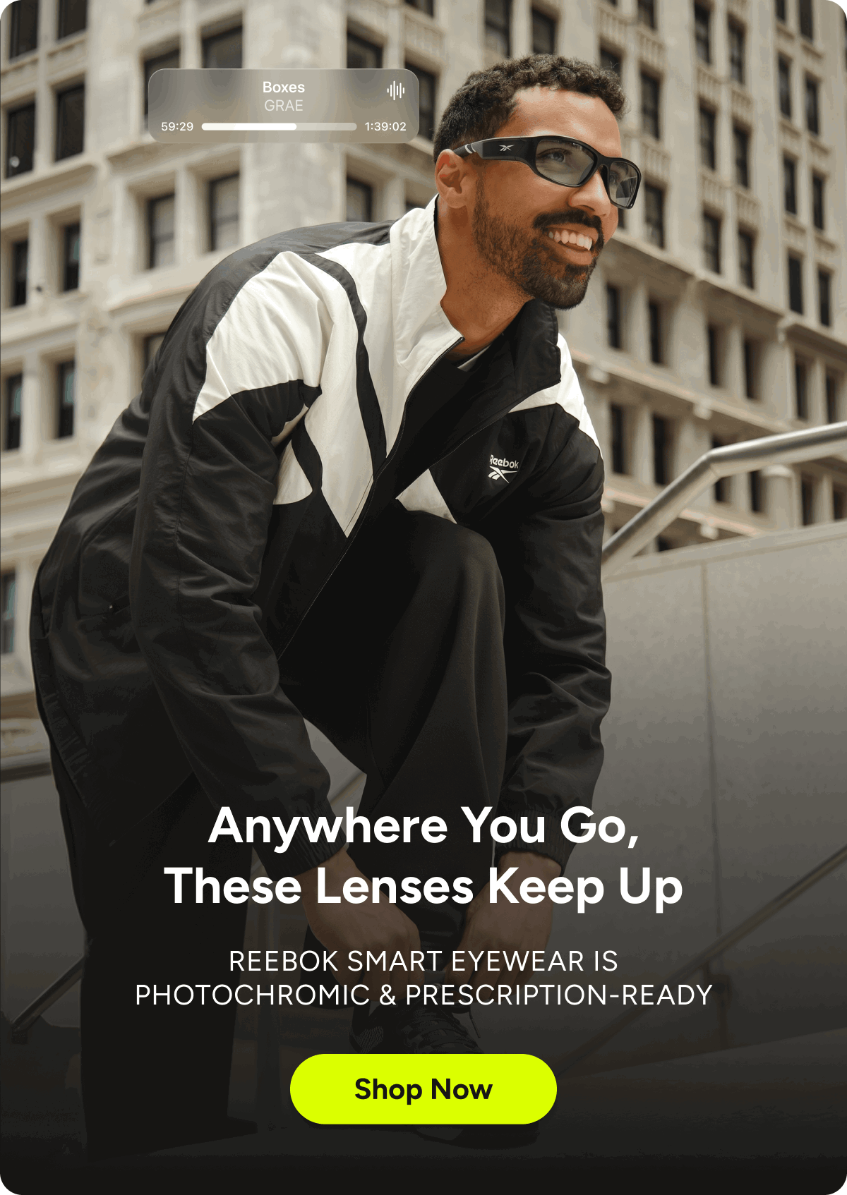 Anywhere You Go, These Lenses Keep Up Reebok Smart Eyewear Is Photochromic & Prescription-Ready  [Shop Now]
