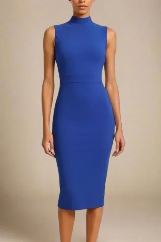Grace Bandage Midi Dress - Navy Blue