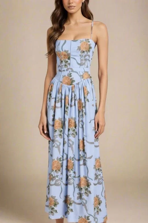 Tasmin Midi Dress - Sky Blue