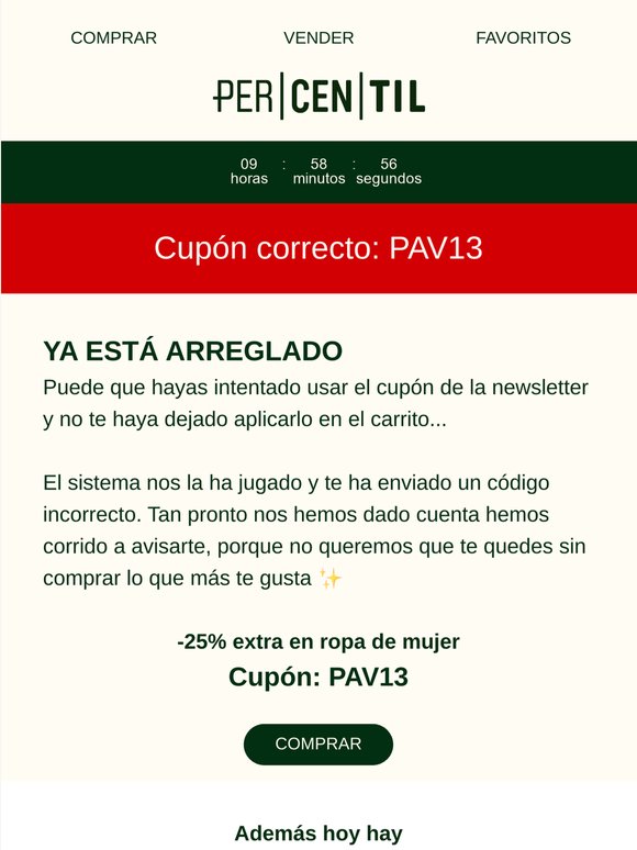 PROBLEMA RESUELTO -> CUPÓN PAV13