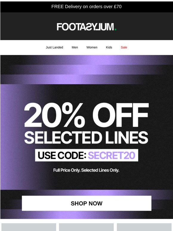 20% off Nike Air Force 1's, adidas tracksuits, New Balance 1000s and more 👇
