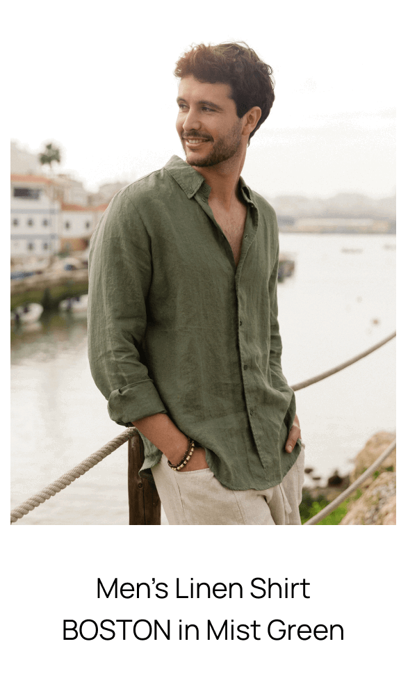 Men's Linen Shirt BOSTON in Mist green 