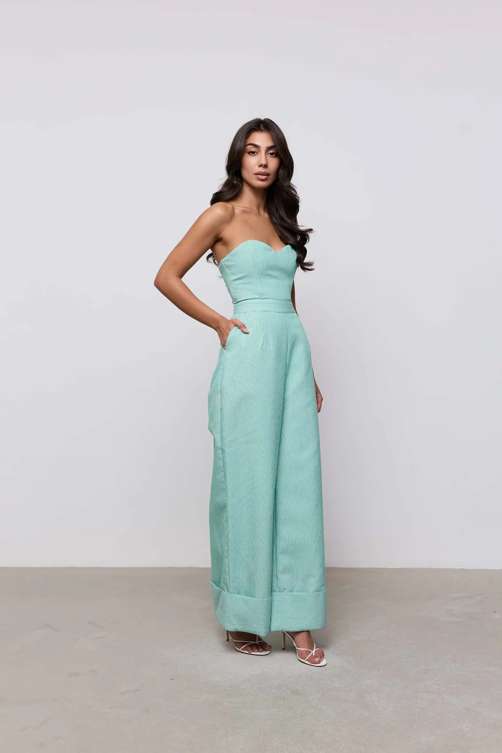 Image of Cotton Pinstripe Jumpsuit