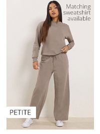 M&Co Petite Mocha Brown Wide Leg Joggers